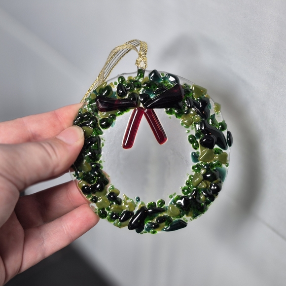 Fused Glass Wreath Ornament - Picture 2 of 4